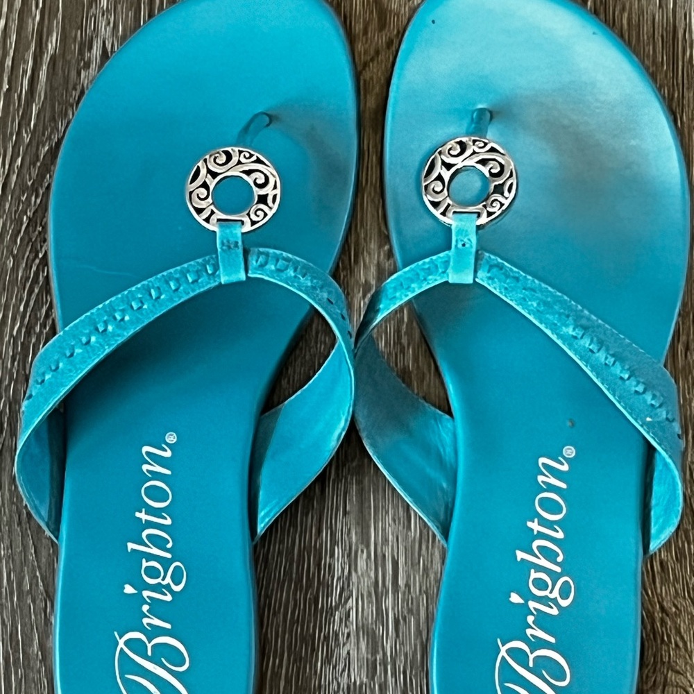 Brighton Turquoise Sandals with Silver Accents